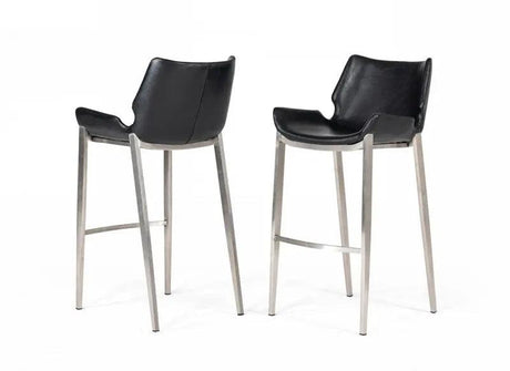 Vig Furniture - Modrest Dave - Modern Black Eco-Leather Bar Stool (Set Of 2) - Vghr5368-B