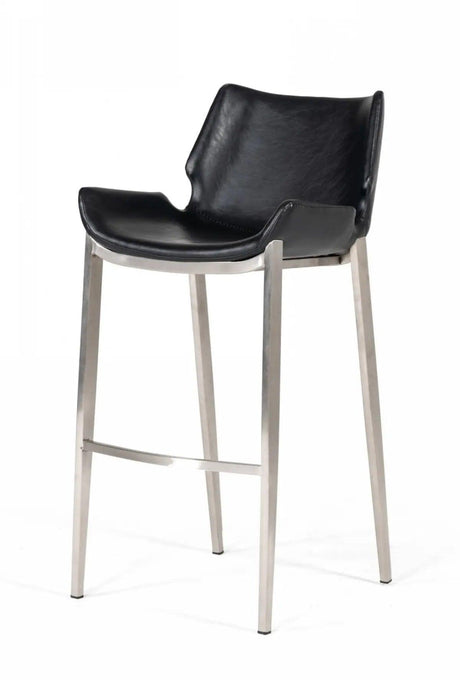 Vig Furniture - Modrest Dave - Modern Black Eco-Leather Bar Stool (Set Of 2) - Vghr5368-B