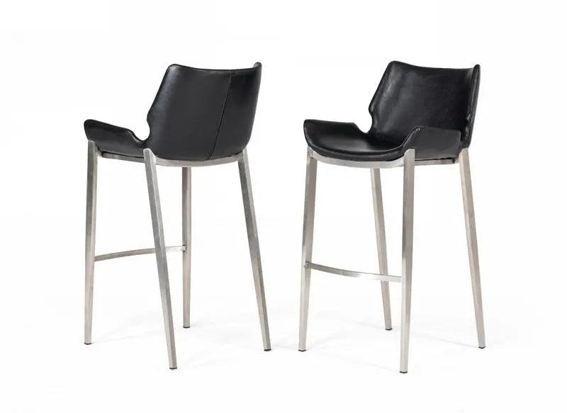 Vig Furniture - Modrest Dave - Modern Black Eco-Leather Bar Stool (Set Of 2) - Vghr5368-B