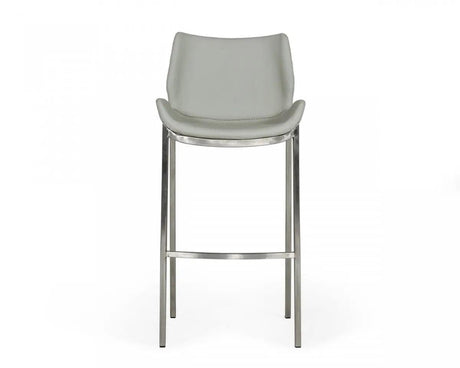 Vig Furniture - Modrest Dave Modern Grey Leatherette Bar Stool (Set Of 2) - Vghr5368-B-Gry-Bs