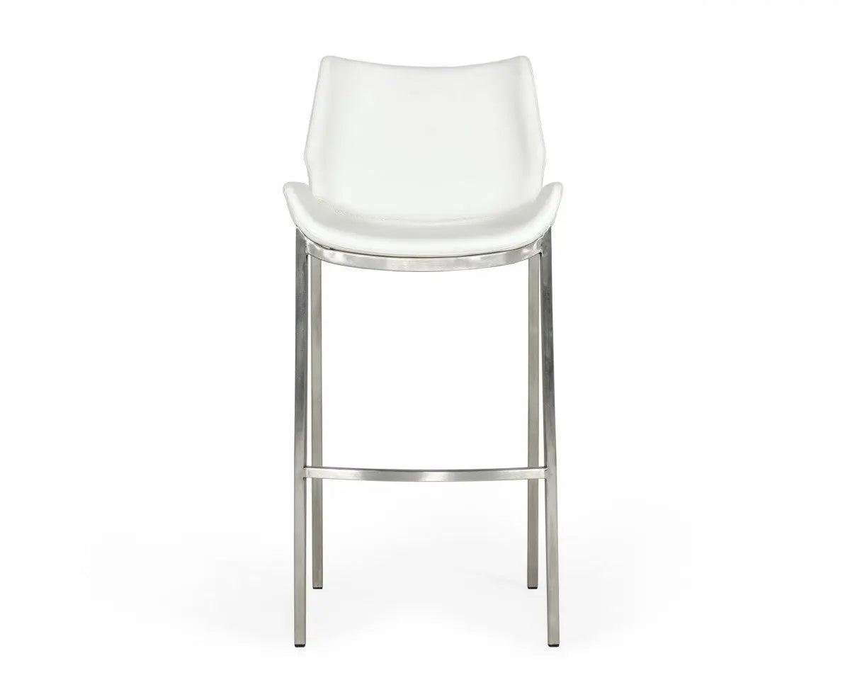 Vig Furniture - Modrest Dave Modern White Leatherette Bar Stool (Set Of 2) - Vghr5368-B-Wht-Bs