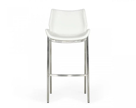 Vig Furniture - Modrest Dave Modern White Leatherette Bar Stool (Set Of 2) - Vghr5368-B-Wht-Bs