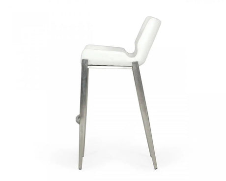 Vig Furniture - Modrest Dave Modern White Leatherette Bar Stool (Set Of 2) - Vghr5368-B-Wht-Bs