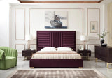 Vig Furniture - Modrest Daystar Eastern King Modern Wine Red Velvet & Gold Bed - Vgvcbd1905-19