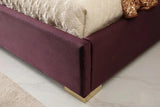 Vig Furniture - Modrest Daystar Eastern King Modern Wine Red Velvet & Gold Bed - Vgvcbd1905-19