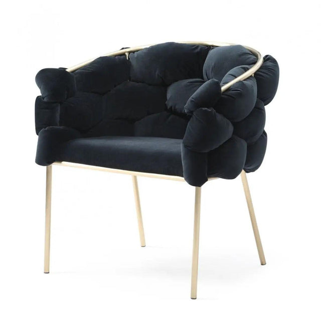 Vig Furniture - Modrest Debra Modern Black Velvet Champagne Gold Dining Chair - Vgvcb202-Blk-Dc