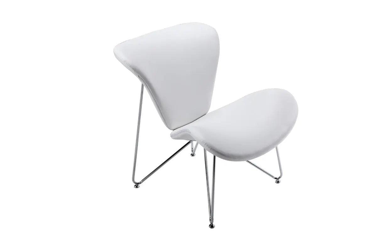 Vig Furniture - Modrest Decatur Contemporary White Leatherette Accent Chair - Vgobty105-Wht