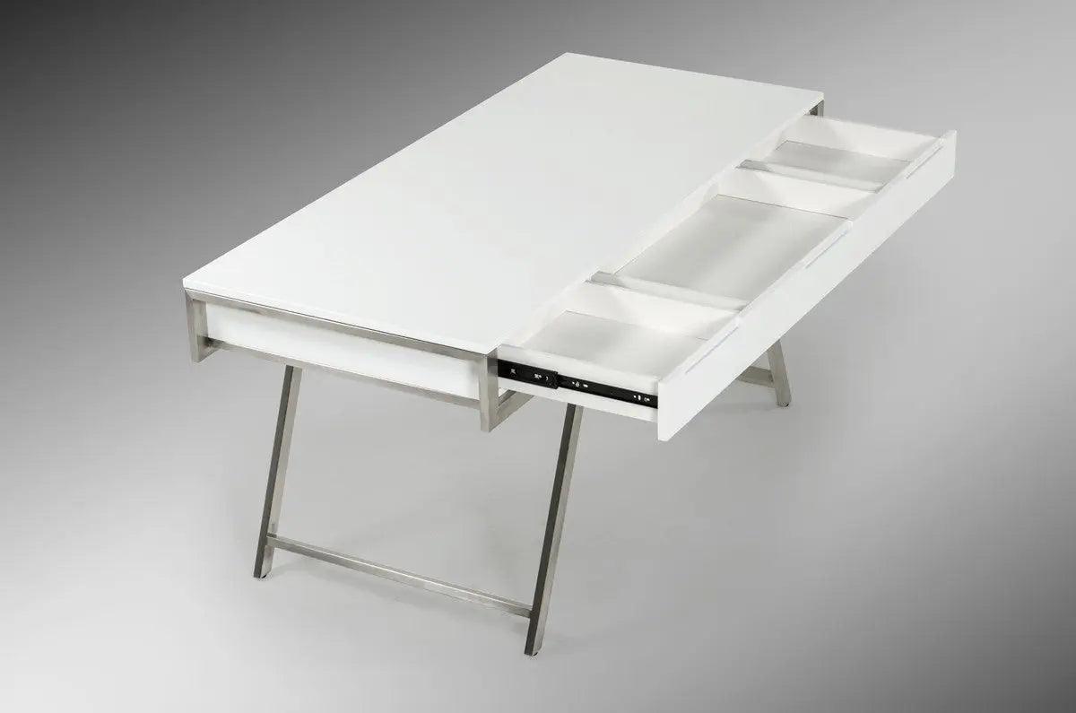 Vig Furniture - Modrest Dessart Modern White Gloss Desk - Vgbbmq1305-Wht