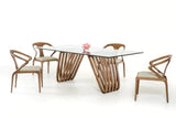 Vig Furniture - Modrest Draper Contemporary Walnut & Glass Dining Table - Vgcsdt-1498-Gls
