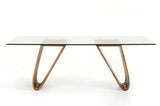 Vig Furniture - Modrest Draper Contemporary Walnut & Glass Dining Table - Vgcsdt-1498-Gls
