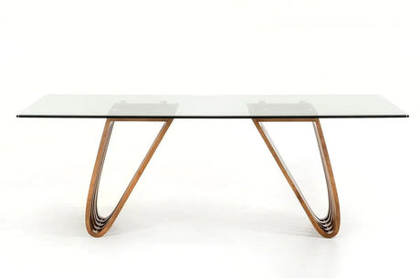 Vig Furniture - Modrest Draper Contemporary Walnut & Glass Dining Table - Vgcsdt-1498-Gls