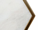 Vig Furniture - Modrest Drexal - Glam White Marble And Brass End Table - Vghk-30017