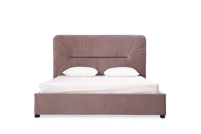 Modrest Duke Modern Grey Velvet & Black Gun Chrome Bed Vgvcbd1903-Gry