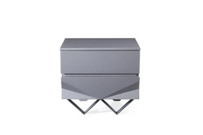 Modrest Duke Modern Grey & Black Gun Chrome Nightstand Vgvcn1811-Gry