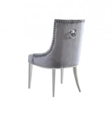 Vig Furniture - Modrest Dumas - Contemporary Grey Velvet & Stainless Steel Dining Chair (Set Of 2) - Vgzay615-1-Gry