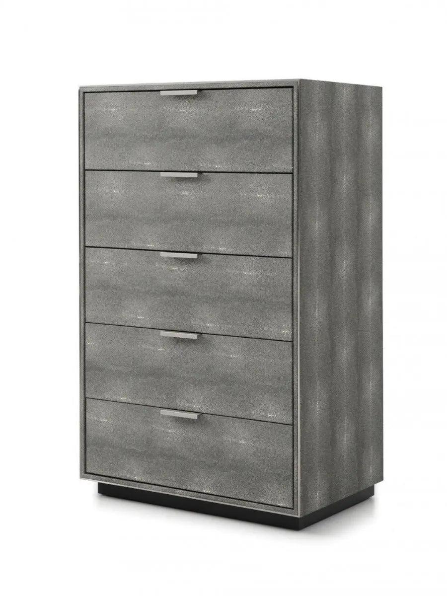 Vig Furniture - Modrest Dynasty Modern Shagreen Chest - Vgvcj2108-5H-Gry-Chest