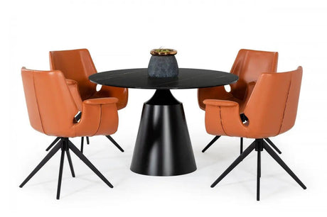 Vig Furniture - Modrest Edith - Modern Round Black Ceramic Dining Table - Vgnsgd8744-B-Dt