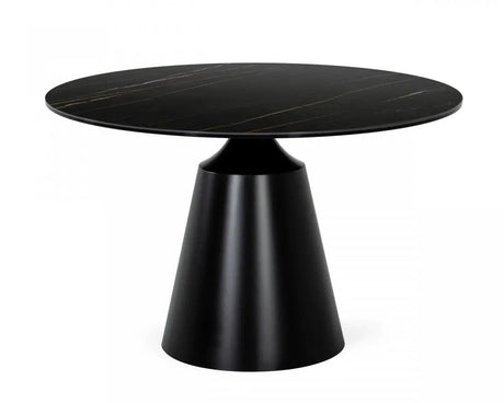 Vig Furniture - Modrest Edith - Modern Round Black Ceramic Dining Table - Vgnsgd8744-B-Dt