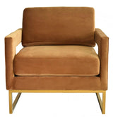 Vig Furniture - Modrest Edna Camel Velvet Gold Accent Chair - Vgrhrhs-Ac-201-Brn-Ch