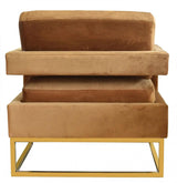 Vig Furniture - Modrest Edna Camel Velvet Gold Accent Chair - Vgrhrhs-Ac-201-Brn-Ch