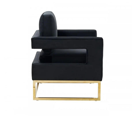 Vig Furniture - Modrest Edna - Modern Black Velvet & Gold Accent Chair - Vgrhrhs-Ac-201-Blk