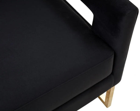 Vig Furniture - Modrest Edna - Modern Black Velvet & Gold Accent Chair - Vgrhrhs-Ac-201-Blk