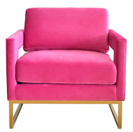 Vig Furniture - Modrest Edna Pink Velvet Gold Accent Chair - Vgrhrhs-Ac-201-Pnk-Ch