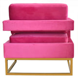 Vig Furniture - Modrest Edna Pink Velvet Gold Accent Chair - Vgrhrhs-Ac-201-Pnk-Ch