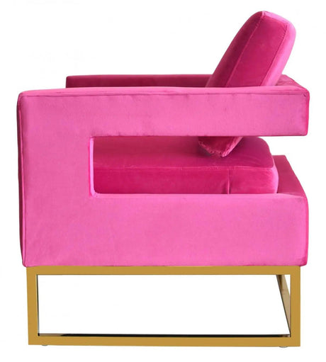 Vig Furniture - Modrest Edna Pink Velvet Gold Accent Chair - Vgrhrhs-Ac-201-Pnk-Ch