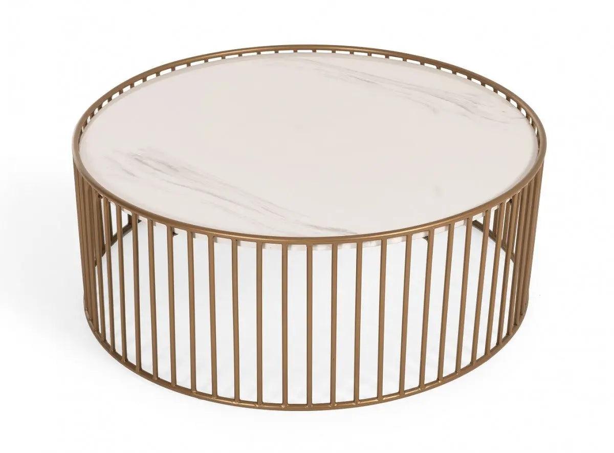 Vig Furniture - Modrest Eleanor - Modern Round Marble Coffee Table - Vgmamit-5227-Ct