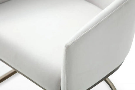 Vig Furniture - Modrest Elisa Modern Off White & Brass Dining Chair - Vgvcb8369-Offwht-Dc