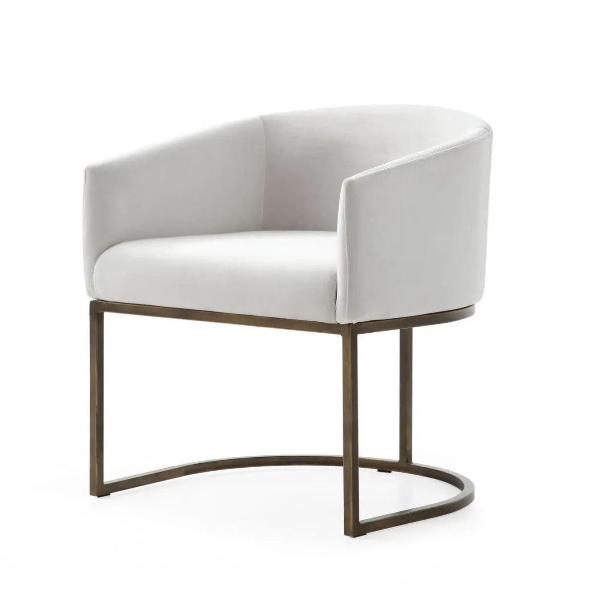 Vig Furniture - Modrest Elisa Modern Off White & Brass Dining Chair - Vgvcb8369-Offwht-Dc