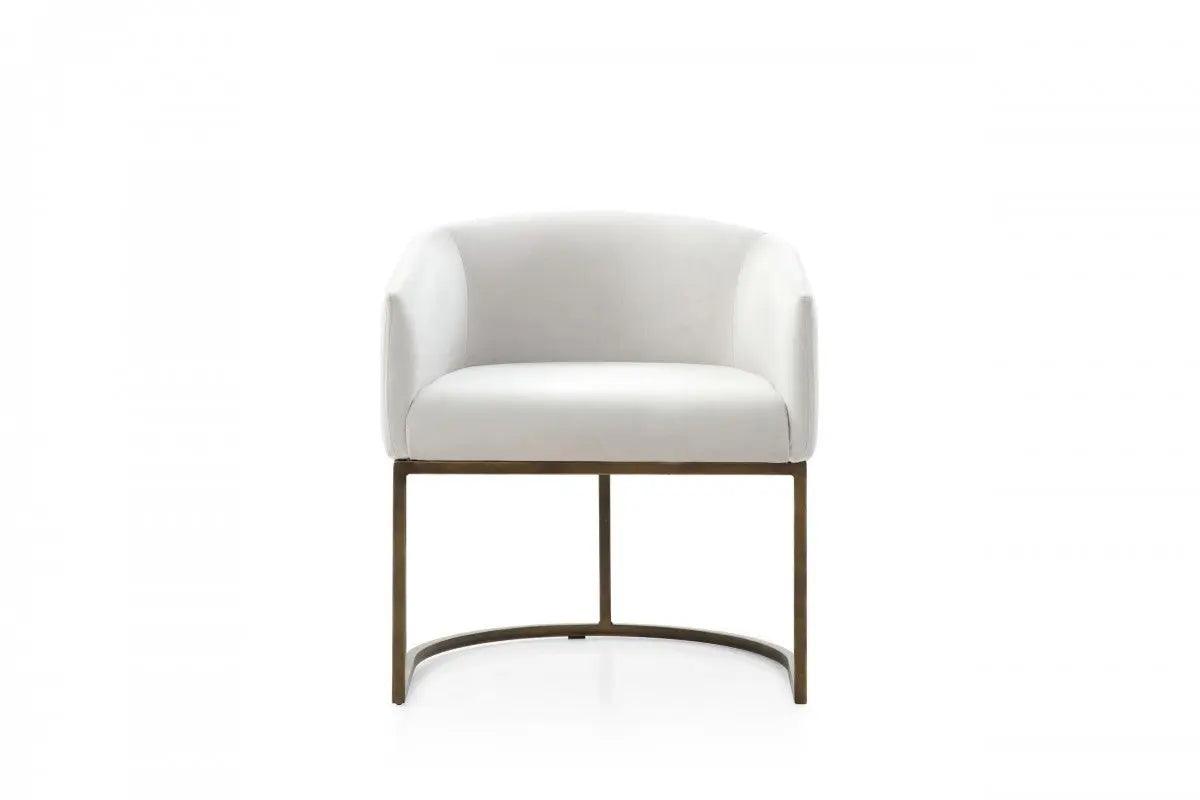 Vig Furniture - Modrest Elisa Modern Off White & Brass Dining Chair - Vgvcb8369-Offwht-Dc