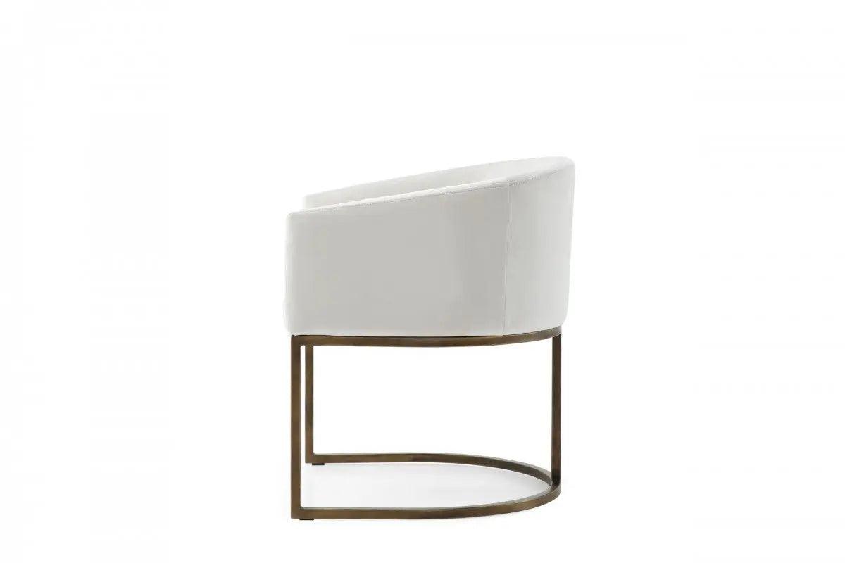 Vig Furniture - Modrest Elisa Modern Off White & Brass Dining Chair - Vgvcb8369-Offwht-Dc