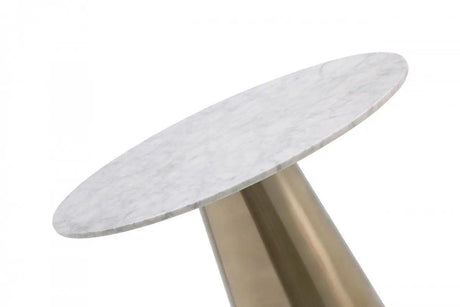 Vig Furniture - Modrest Enbrook - Modern White Marble & Brass Bar Table - Vgvcba1098-Sm-Brs