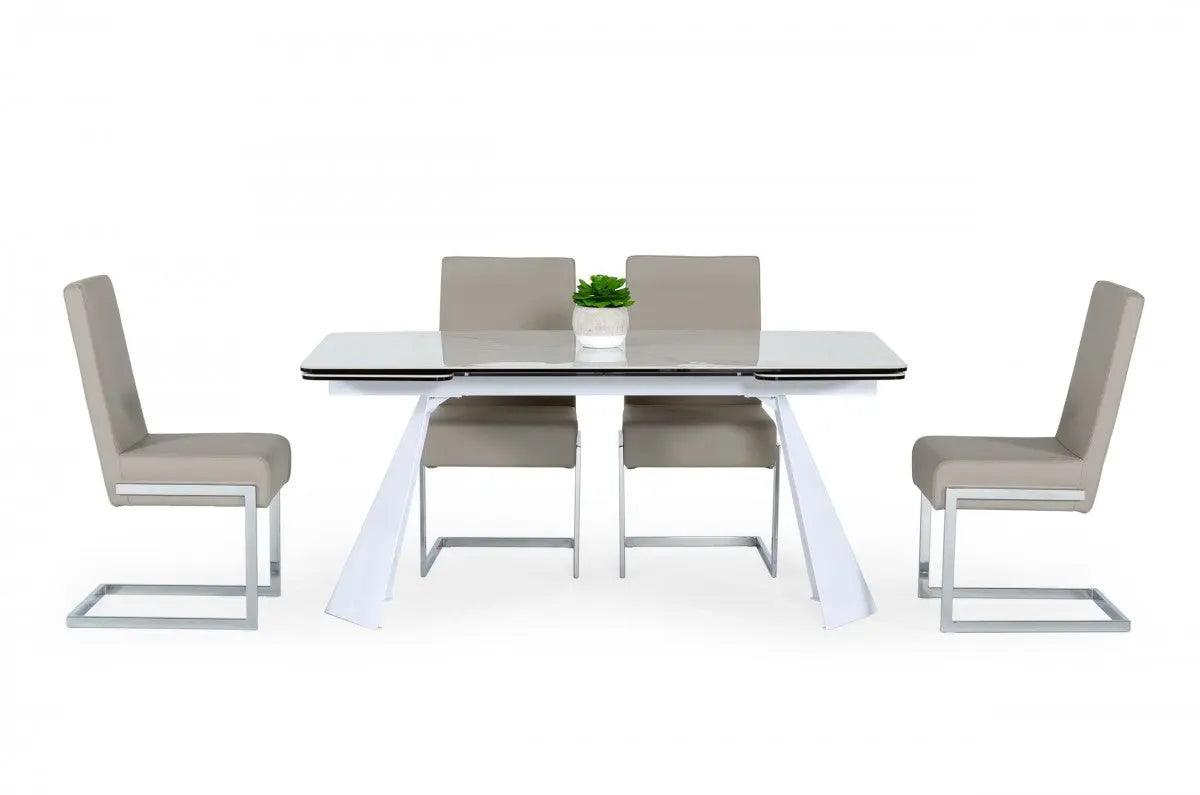 Vig Furniture - Modrest Encanto - Modern White Ceramic Dining Table - Vgns8762-Dt