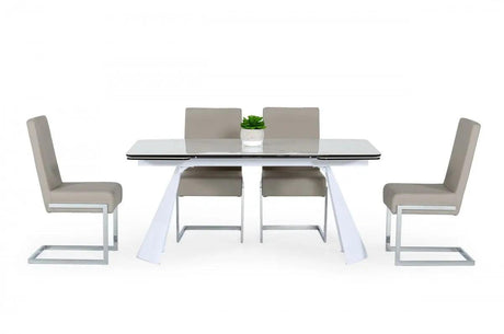 Vig Furniture - Modrest Encanto - Modern White Ceramic Dining Table - Vgns8762-Dt