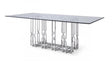 Modrest Ericson Modern Glass & Stainless Steel Dining Table Vgvct1980-22-Gry-Dt