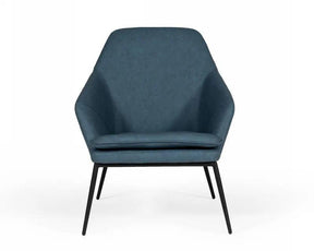 Modrest Esteban Industrial Blue Eco-Leather Accent Chair Vgbnec-068-Blu