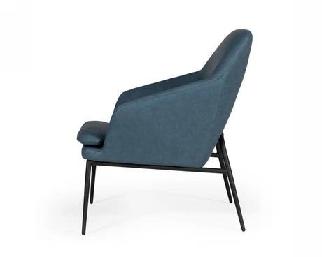 Modrest Esteban Industrial Blue Eco-Leather Accent Chair Vgbnec-068-Blu
