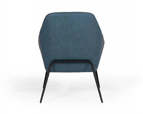Modrest Esteban Industrial Blue Eco-Leather Accent Chair Vgbnec-068-Blu