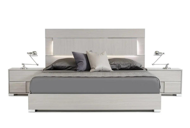 Vig Furniture - Modrest Ethan Italian Modern Grey Bed - Vgacethan-Bed