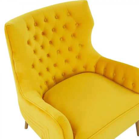 Vig Furniture - Modrest Everly Contemporary Velvet Yellow Accent Chair - Vgrhrhs-Ac-741-Ch