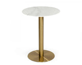 Vig Furniture - Modrest Fairway - Glam White Marble And Brushed Gold Bar Table - Vgeumc-6931Bt