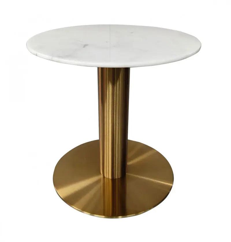Vig Furniture - Modrest Fairway - Glam White Marble And Brushed Gold End Table - Vgeumc-6931Et