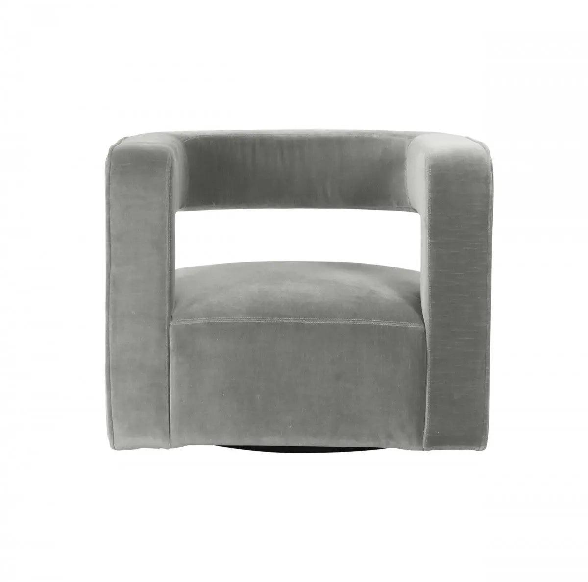 Vig Furniture - Modrest Fanny Modern Swivel Grey Velvet Accent Chair - Vgmfoc-2499-Gry-Ch