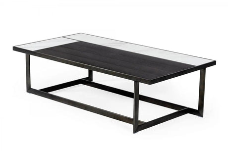 Vig Furniture - Modrest Fargo - Modern Ceramic & Grey Walnut Coffee Table - Vghb320X