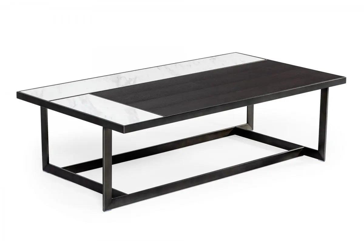 Vig Furniture - Modrest Fargo - Modern Ceramic & Grey Walnut Coffee Table - Vghb320X