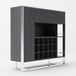 Modrest Fauna Elm Grey & Stainless Steel Wine Cabinet Vgbbbn-2W-Cab
