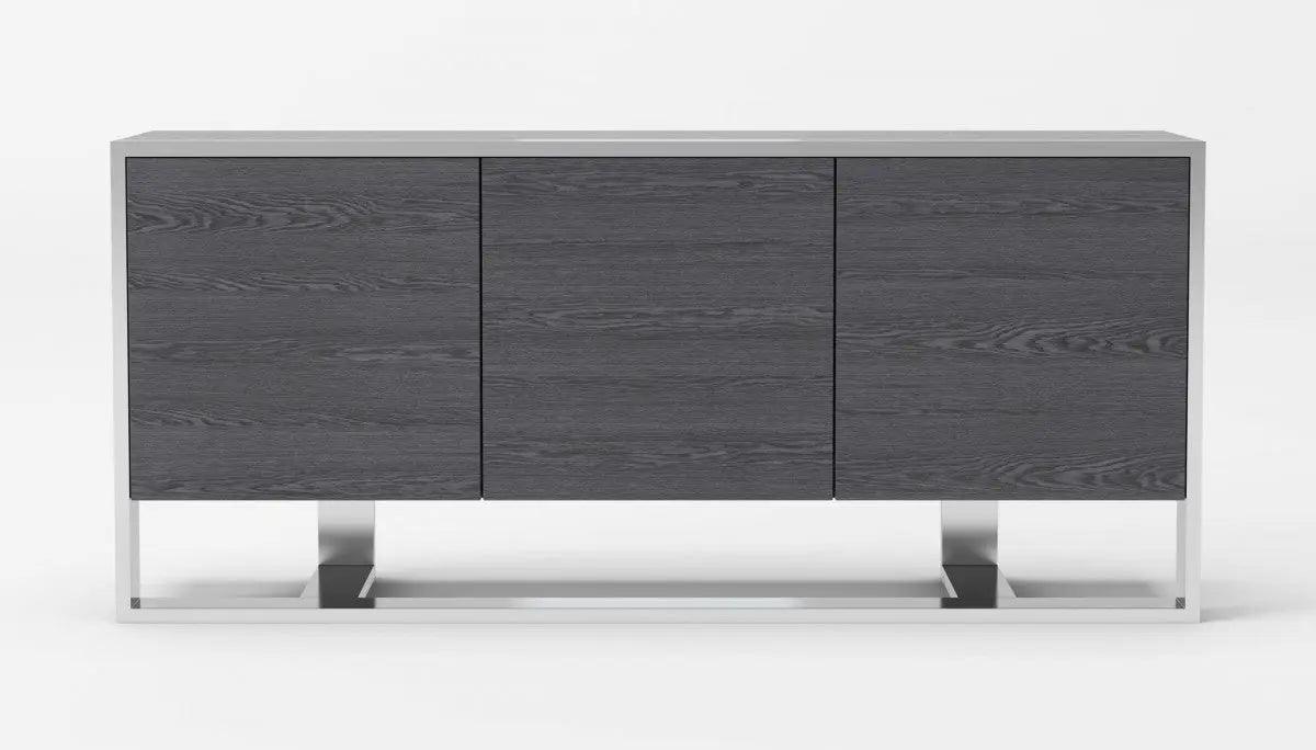 Vig Furniture - Modrest Fauna - Modern Elm Grey & Stainless Steel Buffet - Vgbbbn-2M-Gry-Buf